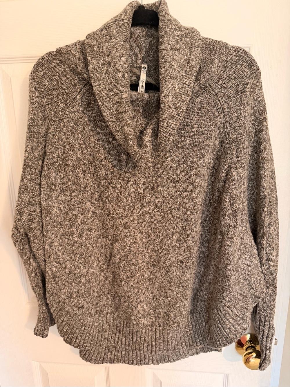 Leo & Nicole Marled Gray Cowl Neck Sweater